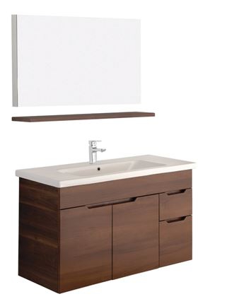 STORA 110CM SET (LAVABO DOLABI+AYDINLATMASIZ AYNA DOLABI) İTALYAN CEVİZ