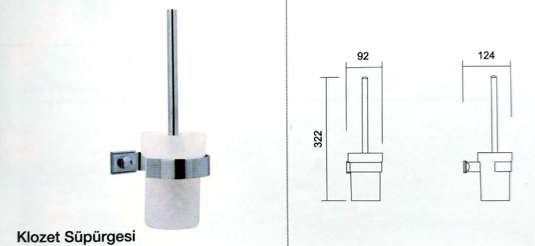 ALASKA KROM KLOZET SÜPÜRGESİ KÜÇ.CAM.