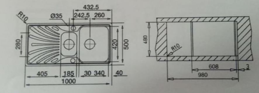 TEKPA795M3104 NERİSSA 60 SAĞ EVYE M.KETEN DOKULU